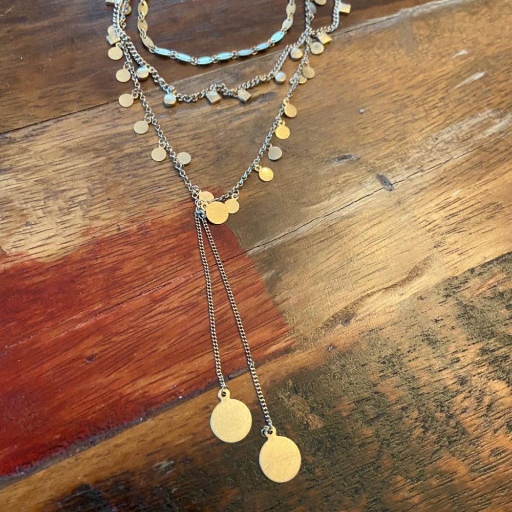 Anthropologie gold layered necklace - Picture 3 of 5